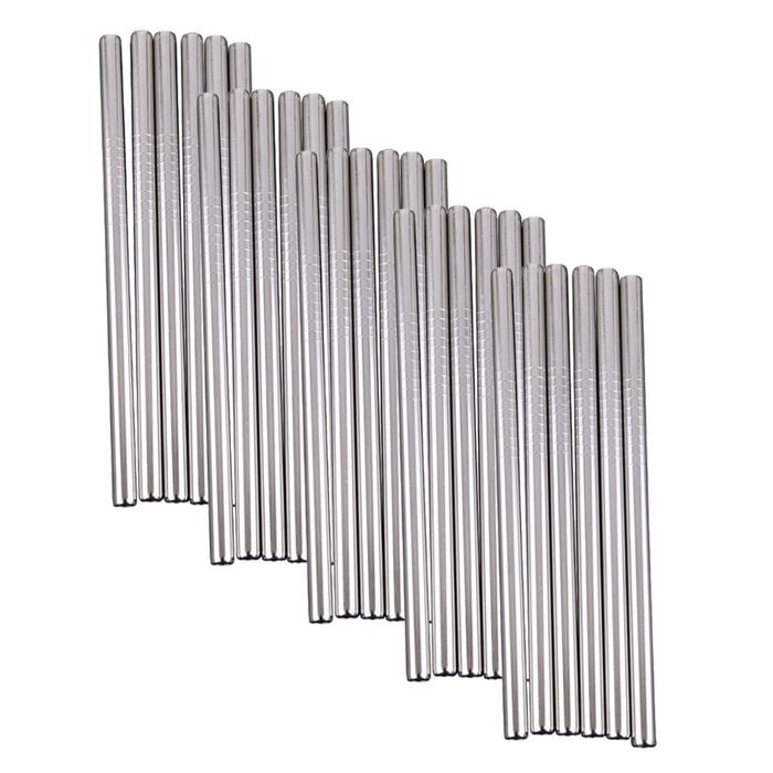 30x Appetito Stainless Steel Reusable/Washable Cocktail Straws Home Kitchen