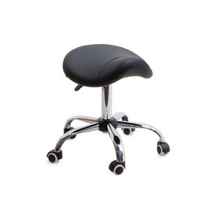Saddle Stool - Ergonomic Office & Workshop Seating, Durable & Adjustable - Black
