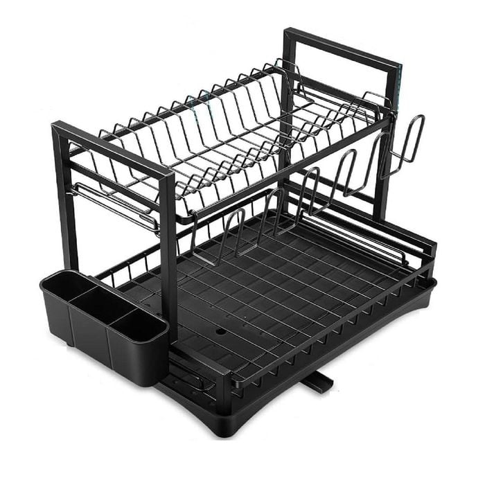 CARLA HOME Dish Drying Rack 2-Tier Kitchen Drainer with Drainboard