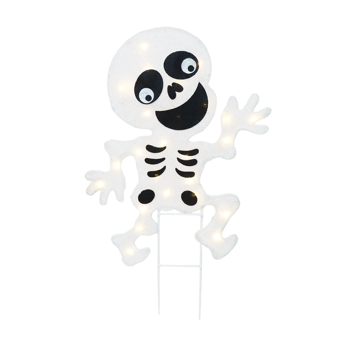 Galah 50cm Halloween 2D Skeleton Fabric Stake Light