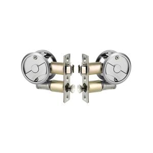 Lockwood Satin Chrome Pearl Symmetry Round Passage Latch Cavity Sliding Door Set