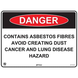 Pinnacle 400 x 300mm Poly Danger Contains Asbestos Avoid Creating Dust Sign