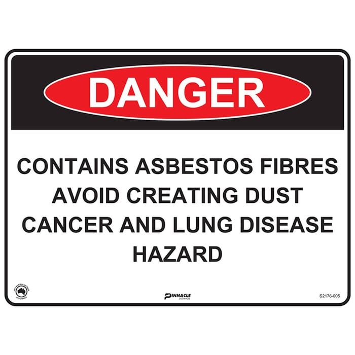 Pinnacle 400 x 300mm Poly Danger Contains Asbestos Avoid Creating Dust Sign