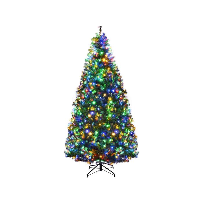 Costway Artificial Christmas Tree 2.1M Xmas Tree Decoration 11 Light Mode Multi Colour