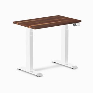 Desky Dual Mini Hardwood Sit Stand Desk White Frame 80cm