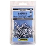 Otter White® 3.2 x 0.8 - 4.8m Multi-Grip Open Aluminium Blind Rivets - 100 Pack