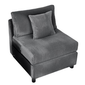 Ufurniture Armless Sofa Lazy Lounge Sofa Grey