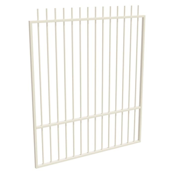 ProtectorAl 1201 - 1500 x 1800mm Surfmist Aluminium Garden Gate Picket Top with Mid Rail