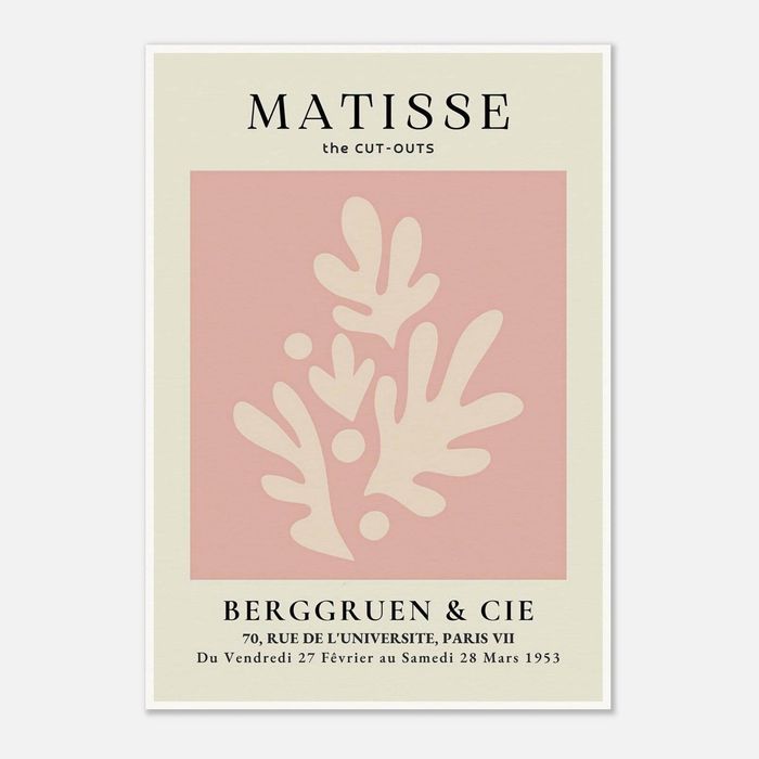 Galrie Henri Matisse Vintage Pink Exhibition Print from Berggruen & Cie, Poster Only, A4 21 x 30cm (8 x 12inch)