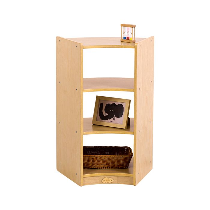 Jooyes Children Curved Shelf With Open Back - H76cm - Original Wood Colour | 54cm | Display Shelf