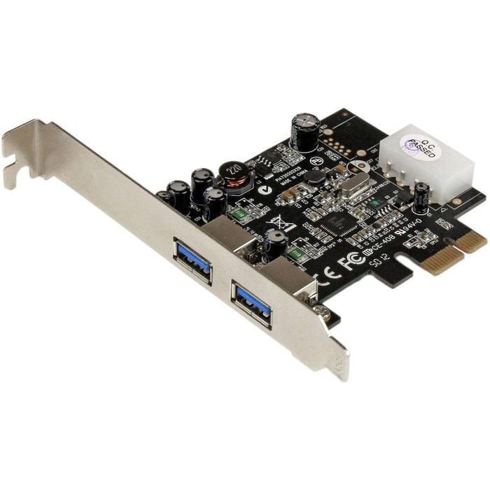 Startech.com Usb Adapter - Pci Express X1 - Plug-in Card - Black - Taa Compliant - 2 Total Usb Port(s)
