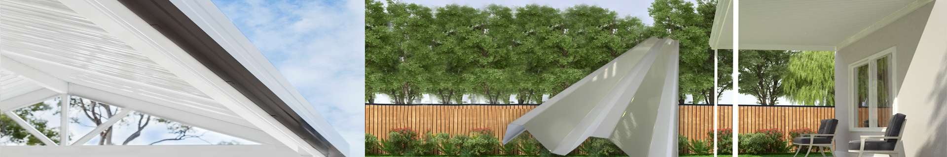 Outdoor area with render of roofing material.