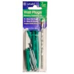 STAHL Masonry Kit 7mm Drill With 50mm Green Wall Plugs