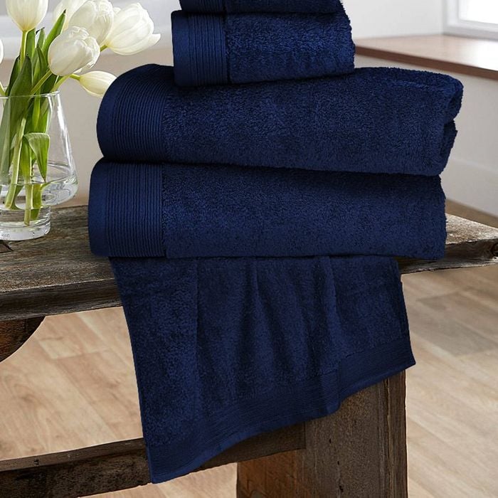 Bedding King 6 Pieces Pure Egyptian Cotton Towel Set - Navy Blue