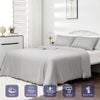 LINENOVA 100% Organic Bamboo Quilt Cover Set - Super King,Silver