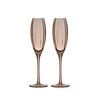 4pc Tempa Sienna Rippled Champagne Flute Drinking Glasses Set 25cm Blush Pink