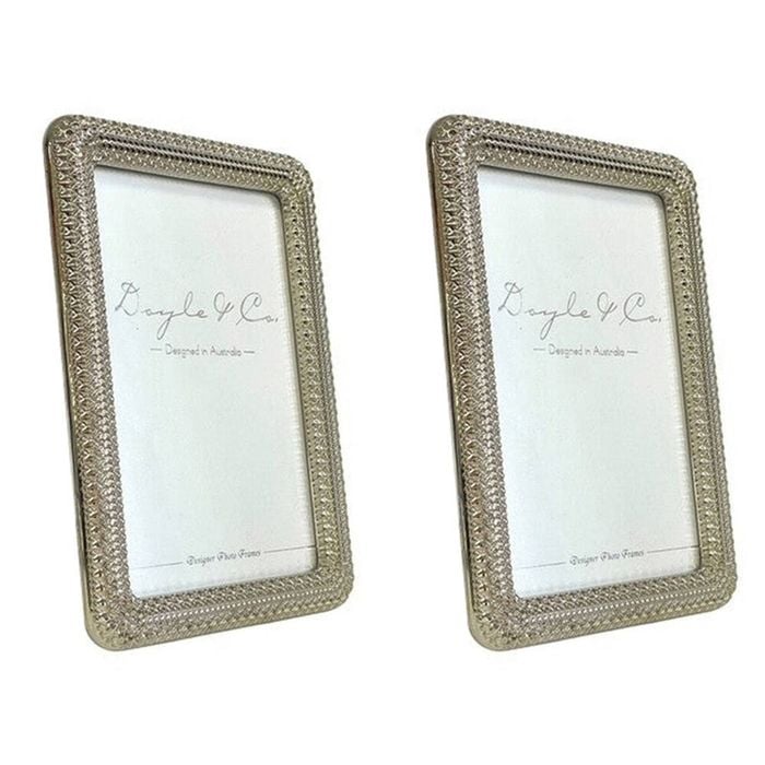 2PK SS Collective Silver Heritage WIth Rounded Edges Rectangle Photo Frame 4x6