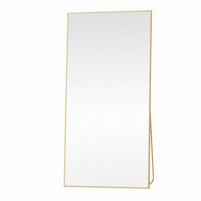 OAKORY 198x96cm Rectangular Full Length Mirror, Floor Mirror with Aluminium Alloy Frame Gold