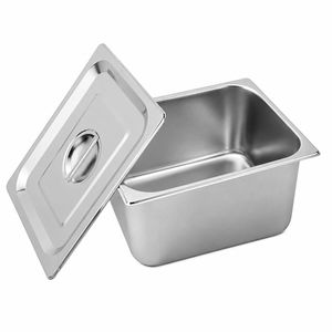 SOGA Stainless Steel Gastronorm Pan 1/2 200mm Deep with Lid