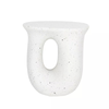 P&P Off-White Speckled Modern Stool With Oval Cutout