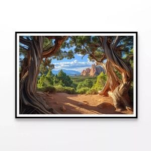 Trees with Mountains  Print 100% Australian Made 90x60cm  (Poster)