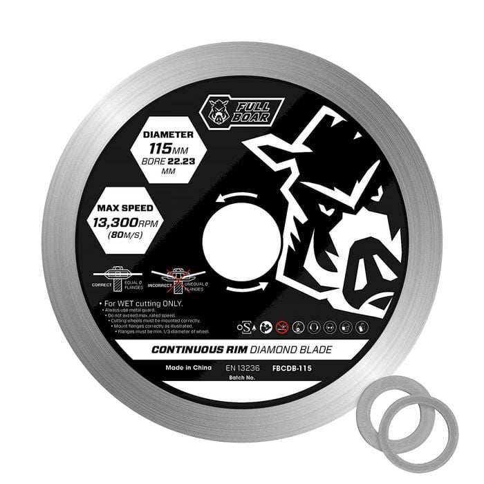 Full Boar 115mm Continuous Rim Diamond Blade