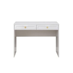 European Cabinetry Hampton Round Brass Odessa Desk White