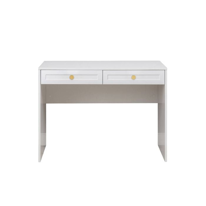 European Cabinetry Hampton Round Brass Odessa Desk White