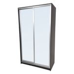 Bedford 1150mm 2 Door Sliding Robe Bundle with White Glass Doors - Dark Oak