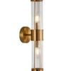 CLA Lighting Tiempo Interior Up/Down Tubular Clear Glass Wall Light Antique Brass