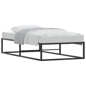 vidaXL Bed Frame without Mattress Black 92x187 cm Single Metal