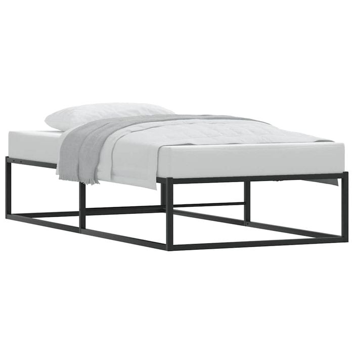 vidaXL Bed Frame without Mattress Black 92x187 cm Single Metal