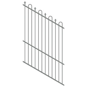 ProtectorAl 350 - 1200 x 1800mm Palladium Silver Raked 16-30º Loop & Spear Top Pool Fence Panel