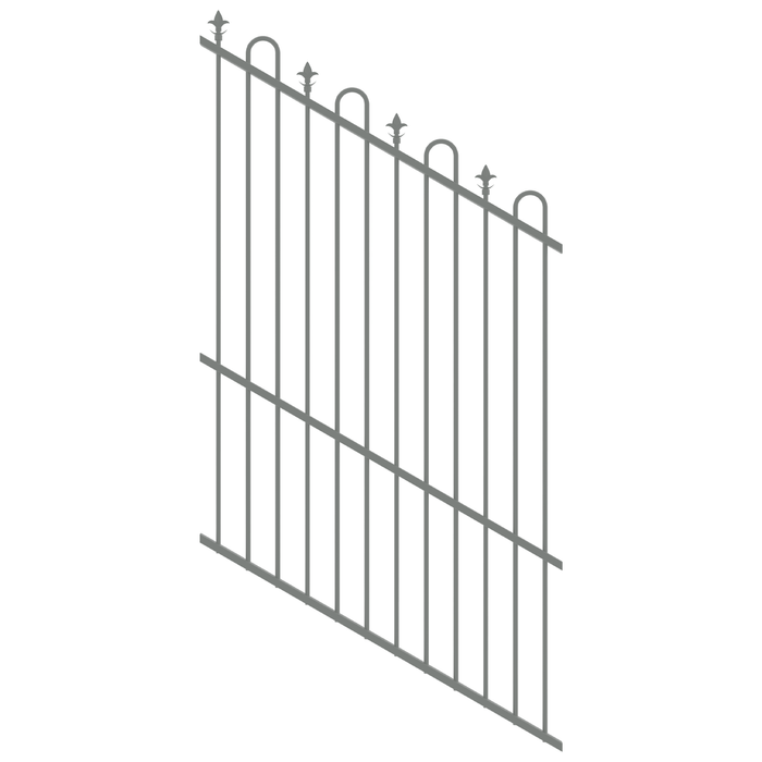 ProtectorAl 350 - 1200 x 1800mm Palladium Silver Raked 16-30º Loop & Spear Top Pool Fence Panel