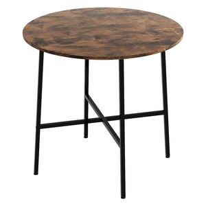Levede Round Rustic Dining Table - Brown/black