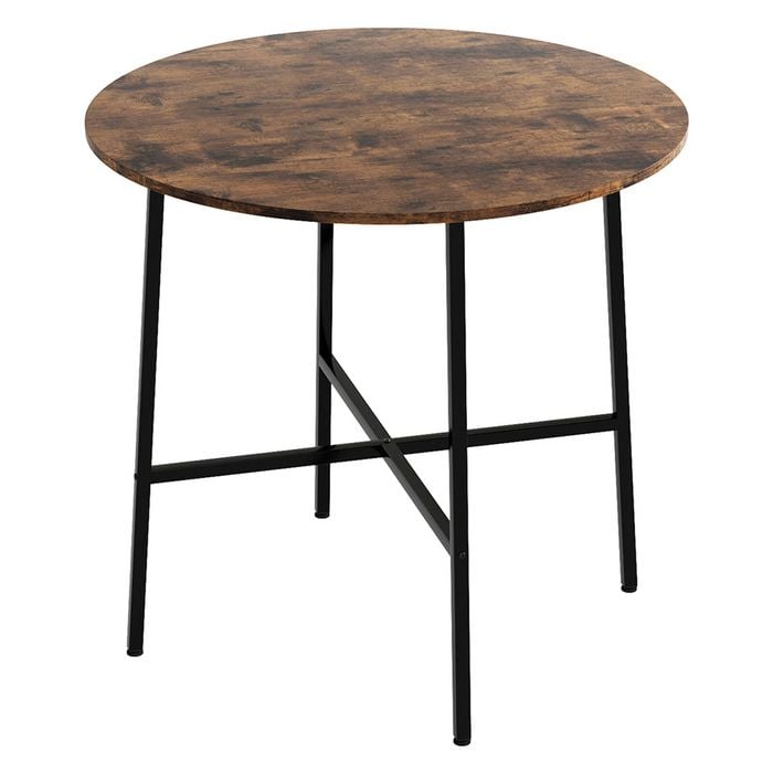 Levede Round Rustic Dining Table - Brown/black