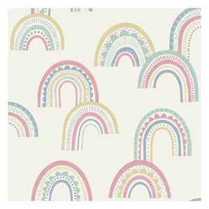 Boho Rainbow Pink/Duckegg Wallpaper  53cm x 10.05m