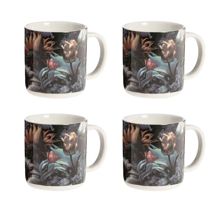 4PK Bramble Bay Vintage Floriade Midnight Serenade Floral Print Mug 300ml