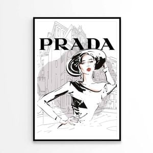 Black And White Stylish Lady Print 100% Australian Made 60x90cm (Poster)