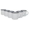 Argon Tableware 130ml Enamel Espresso Cups - Navy - Set Of 6 Metal Drinking Mugs Teacup Coffee Mug Set Hot, Cold Drinks Cups