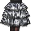 Rubie's Womens Halloween Witch Costume Striped Satin Skirt Black White