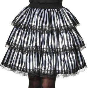 Rubie's Womens Halloween Witch Costume Striped Satin Skirt Black White