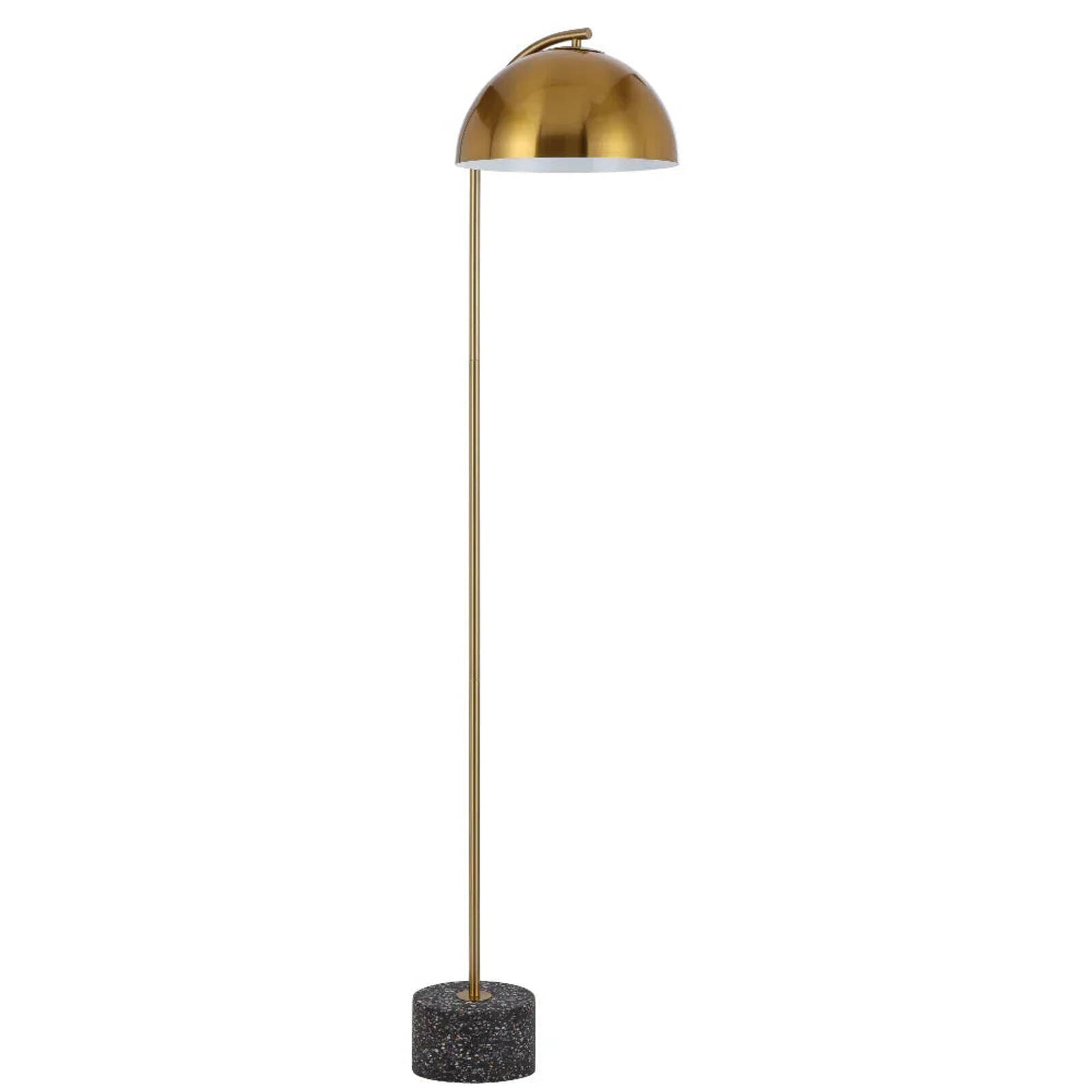 Telbix Ortez Vintage Standing Floor Lamp Light Metal Terrazzo Antique Gold Black Terrazzo