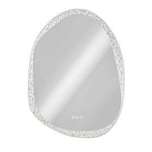 P&p Silver Irregular Led Bathroom Mirror Backlit Anti Fog Decorative Design