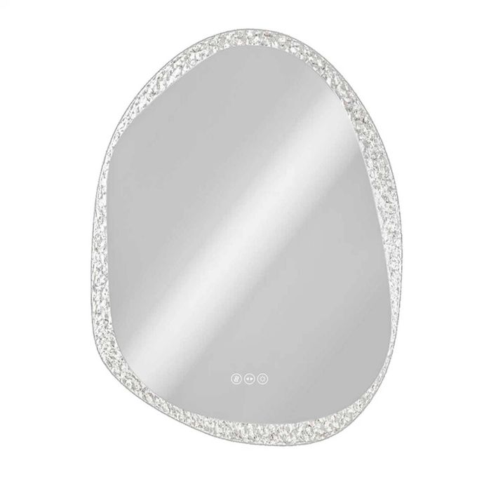 P&p Silver Irregular Led Bathroom Mirror Backlit Anti Fog Decorative Design