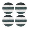 4pk Maxwell & Williams Coaster Collective Round Marble Coaster 10cm Green Stripe