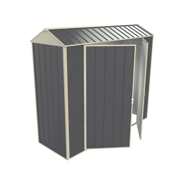 Build-a-Shed 0.8 x 2.3 x 2.1m Gable Double Hinged Side Door Shed - Grey