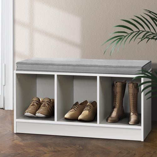 Artiss Shoe Rack Bench Shoe Cabinet White Zia Bunnings Australia