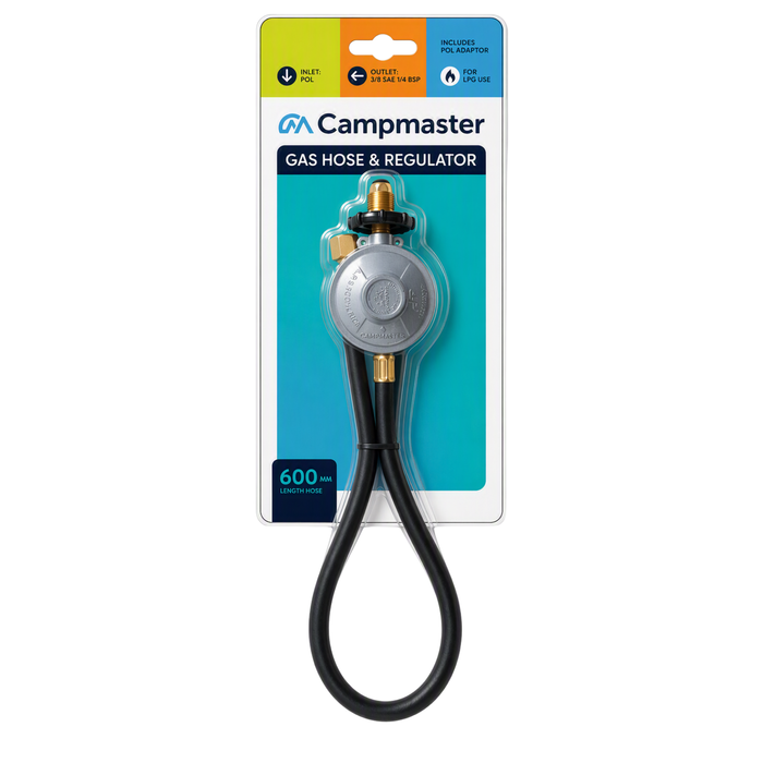 Campmaster 600mm Gas Hose And POL Regulator Including Adaptor