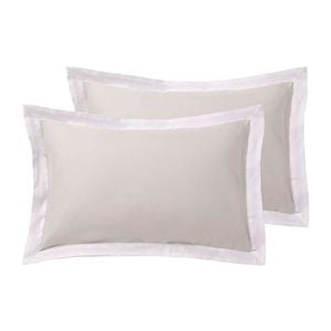Accessorize Bedroom Collection Accessorize Hotel White/Natural Tailored Deluxe Cotton  Pillowcase Pair